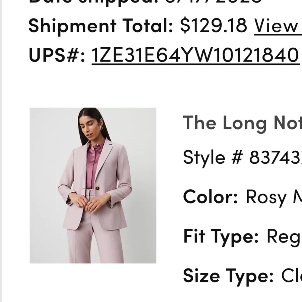 Ann Taylor Rosy Mauve Pantsuit